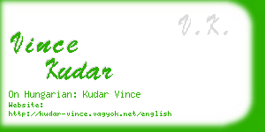 vince kudar business card